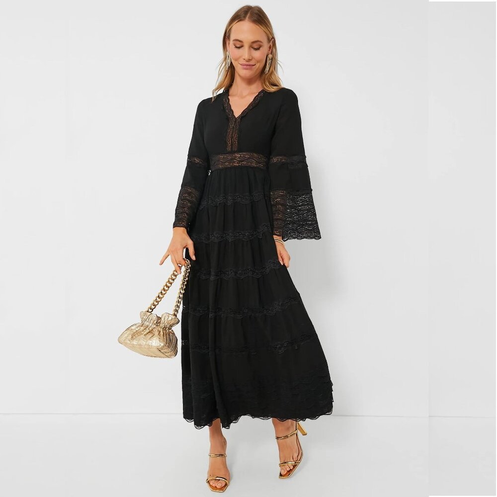 Black Lace Lydia Maxi Dress